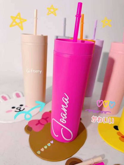 馬卡龍色水杯450ml(可客制化文字)